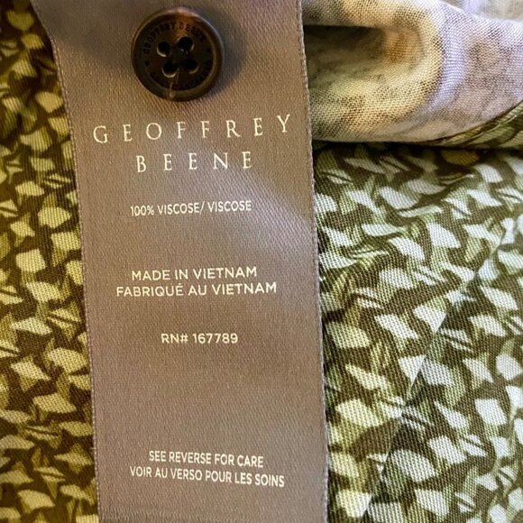 Geoffrey Beene Green Short Sleeve Button Down Shirt Men's Large - Picture 8 of 9